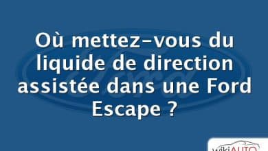 Où mettez-vous du liquide de direction assistée dans une Ford Escape ?