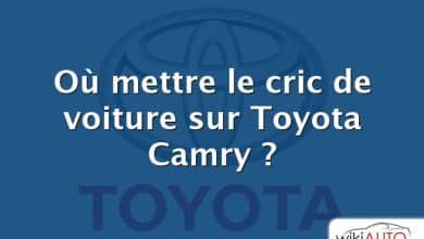 Où mettre le cric de voiture sur Toyota Camry ?