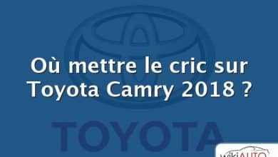 Où mettre le cric sur Toyota Camry 2018 ?