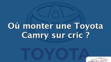Où monter une Toyota Camry sur cric ?