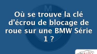 Où se trouve la clé d’écrou de blocage de roue sur une BMW Série 1 ?