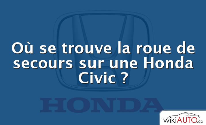 Où se trouve la roue de secours sur une Honda Civic ?