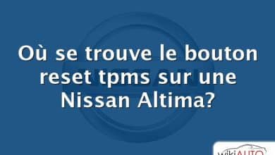 Où se trouve le bouton reset tpms sur une Nissan Altima?
