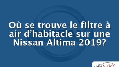 Où se trouve le filtre à air d’habitacle sur une Nissan Altima 2019?