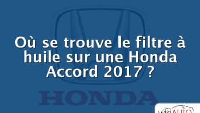 Où se trouve le filtre à huile sur une Honda Accord 2017 ?