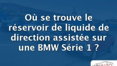 Où se trouve le réservoir de liquide de direction assistée sur une BMW Série 1 ?