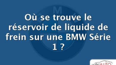 Où se trouve le réservoir de liquide de frein sur une BMW Série 1 ?