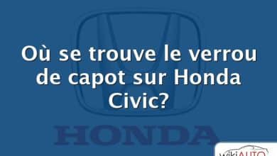 Où se trouve le verrou de capot sur Honda Civic?