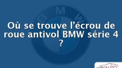 Où se trouve l’écrou de roue antivol BMW série 4 ?