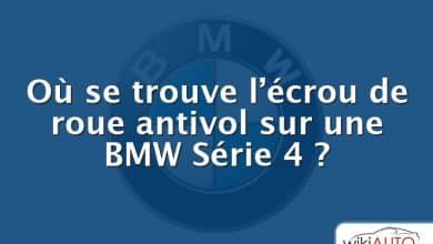 Où se trouve l’écrou de roue antivol sur une BMW Série 4 ?