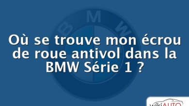 Où se trouve mon écrou de roue antivol dans la BMW Série 1 ?