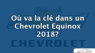 Où va la clé dans un Chevrolet Equinox 2018?