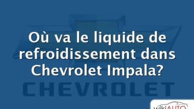 Où va le liquide de refroidissement dans Chevrolet Impala?