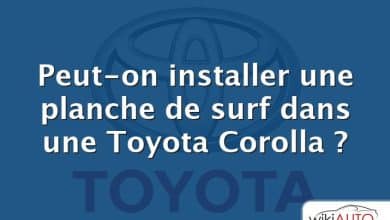 Peut-on installer une planche de surf dans une Toyota Corolla ?
