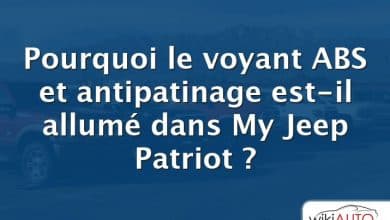 Pourquoi le voyant ABS et antipatinage est-il allumé dans My Jeep Patriot ?