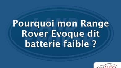 Pourquoi mon Range Rover Evoque dit batterie faible ?