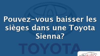 Pouvez-vous baisser les sièges dans une Toyota Sienna?