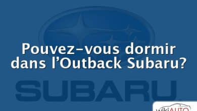 Pouvez-vous dormir dans l’Outback Subaru?