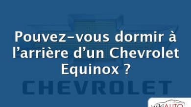 Pouvez-vous dormir à l’arrière d’un Chevrolet Equinox ?