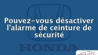 Pouvez-vous désactiver l’alarme de ceinture de sécurité