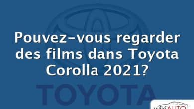 Pouvez-vous regarder des films dans Toyota Corolla 2021?