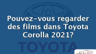 Pouvez-vous regarder des films dans Toyota Corolla 2021?