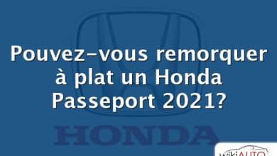 Pouvez-vous remorquer à plat un Honda Passeport 2021?