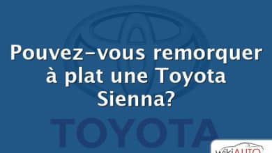 Pouvez-vous remorquer à plat une Toyota Sienna?