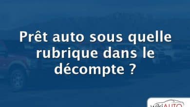 Prêt auto sous quelle rubrique dans le décompte ?