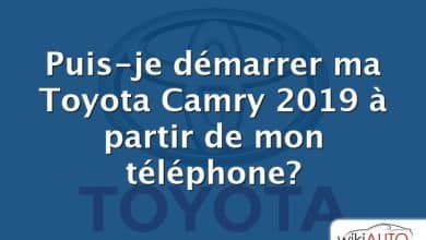 Puis-je démarrer ma Toyota Camry 2019 à partir de mon téléphone?