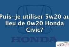 Puis-je utiliser 5w20 au lieu de 0w20 Honda Civic?