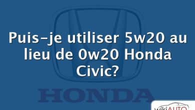 Puis-je utiliser 5w20 au lieu de 0w20 Honda Civic?