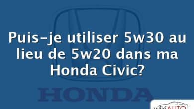 Puis-je utiliser 5w30 au lieu de 5w20 dans ma Honda Civic?