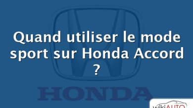 Quand utiliser le mode sport sur Honda Accord ?