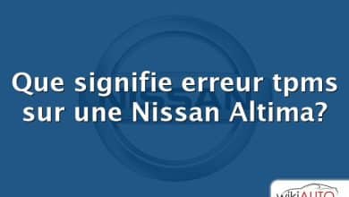 Que signifie erreur tpms sur une Nissan Altima?