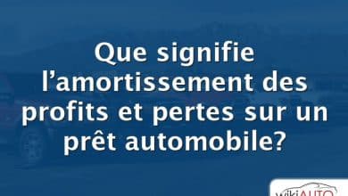 Que signifie l’amortissement des profits et pertes sur un prêt automobile?