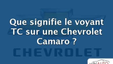 Que signifie le voyant TC sur une Chevrolet Camaro ?