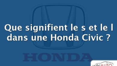 Que signifient le s et le l dans une Honda Civic ?