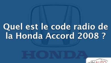 Quel est le code radio de la Honda Accord 2008 ?