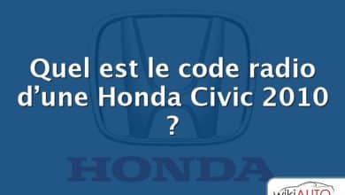 Quel est le code radio d’une Honda Civic 2010 ?