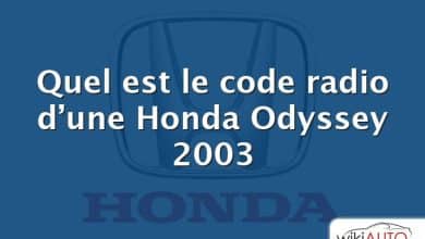 Quel est le code radio d’une Honda Odyssey 2003