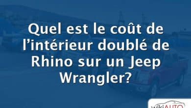 Quel est le coût de l’intérieur doublé de Rhino sur un Jeep Wrangler?