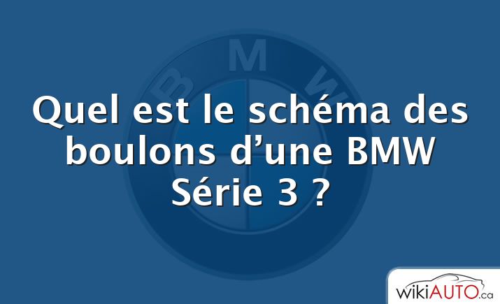 Quel est le schéma des boulons d’une BMW Série 3 ?