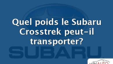 Quel poids le Subaru Crosstrek peut-il transporter?