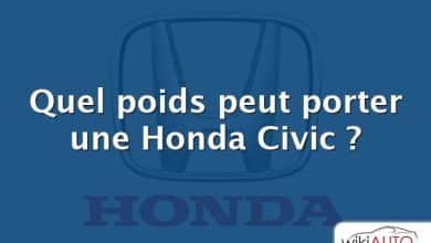 Quel poids peut porter une Honda Civic ?