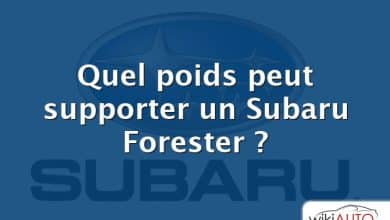 Quel poids peut supporter un Subaru Forester ?