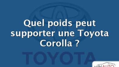 Quel poids peut supporter une Toyota Corolla ?