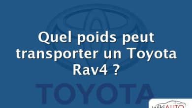 Quel poids peut transporter un Toyota Rav4 ?