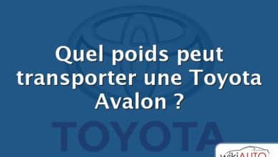 Quel poids peut transporter une Toyota Avalon ?