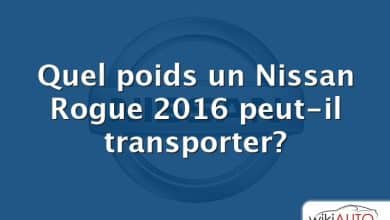 Quel poids un Nissan Rogue 2016 peut-il transporter?